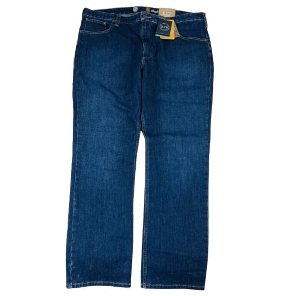 NWT Carhartt Force Extremes Lynnwood Blue Cotton Blend Relaxed Jeans Mens 40X32